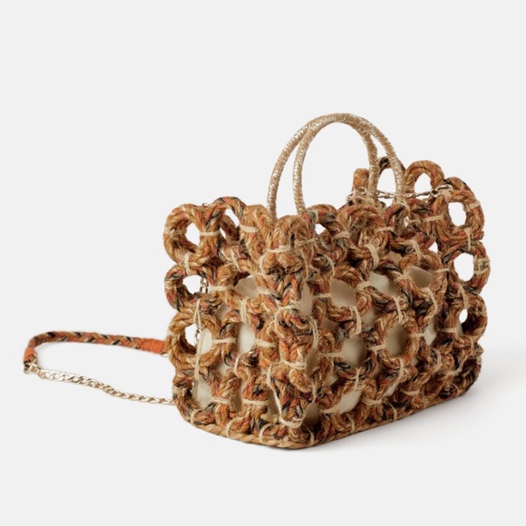NWT • Zara • Natural Fabric Shopper - Picture 2 of 5